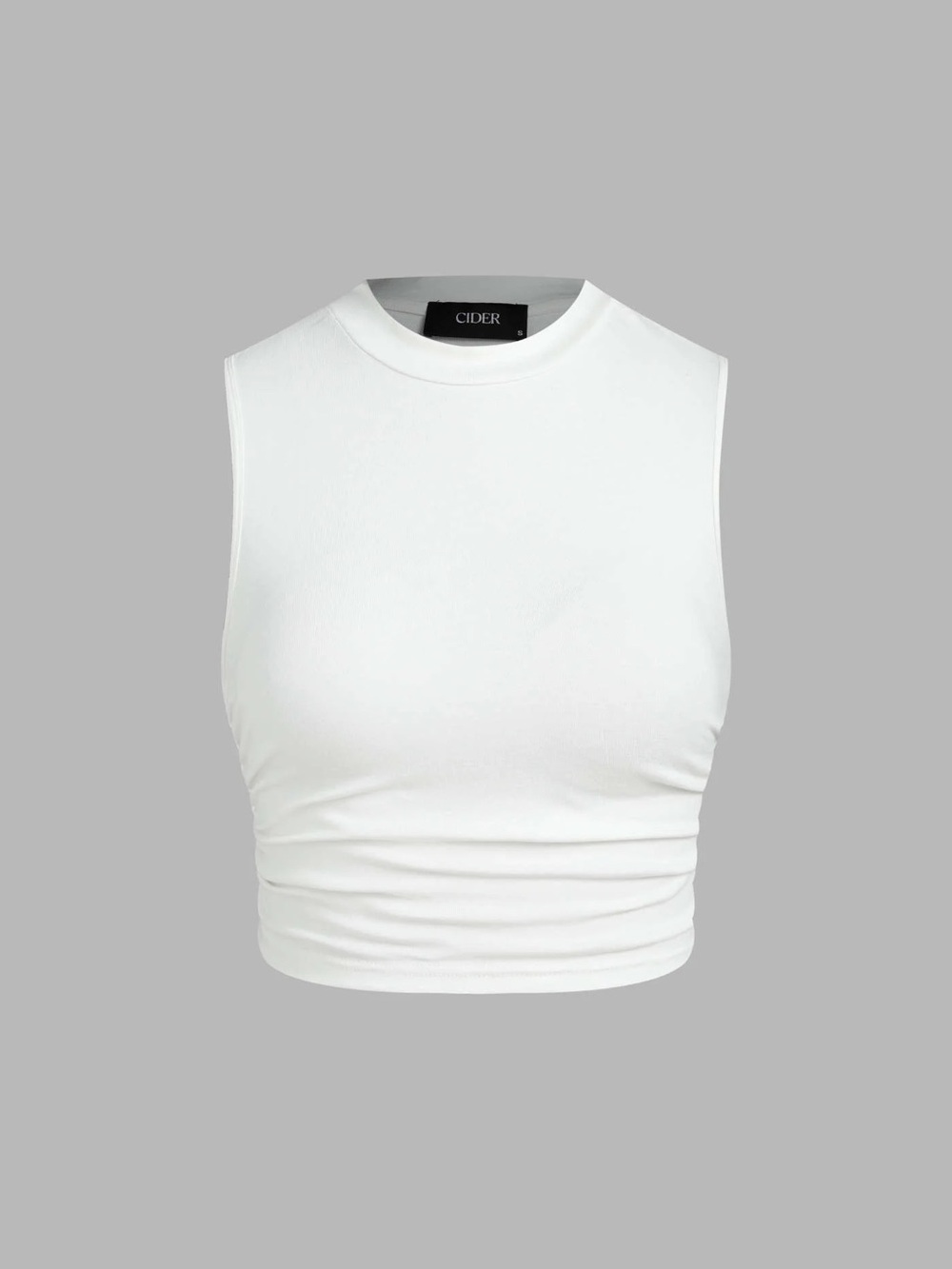 Cider White Mock Neck Cropped Tank